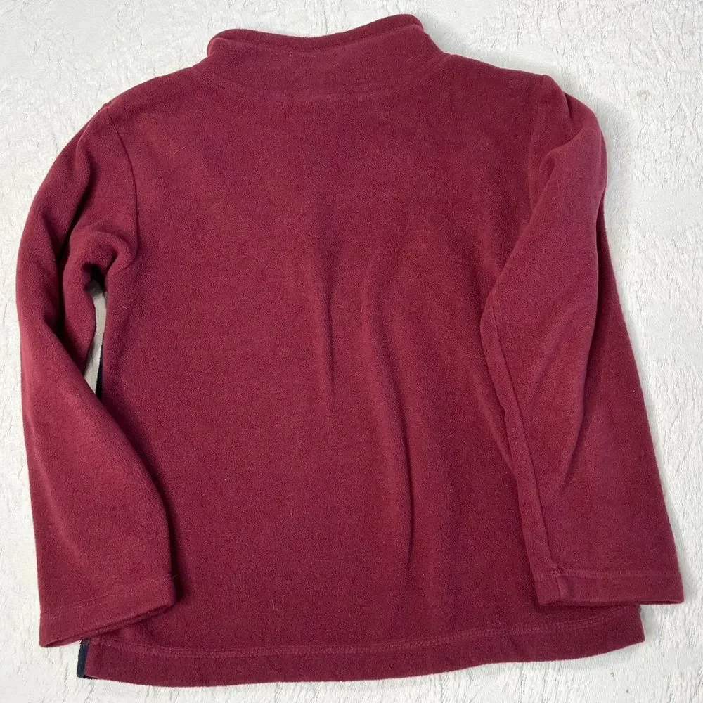 Children’s Place Boys Colorblock Fleece Half-Zip Pullover S 5/6 Burgundy Navy